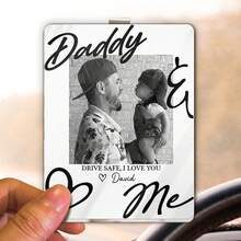 個性化 Drive Daddy 壓克力照片遮陽板夾，可客製化照片與文字汽車配件，父親節送給丈夫、爸爸、爺爺的禮物，家庭紀念禮物，生日聖誕週年紀念禮物，記憶裝飾，開車提醒汽車掛飾 - C-情侶遮陽帽夾 - 查看 4