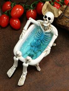 1pc Skull Bathtub Planter, Outdoor Succulent Plant Pot, Gothic Garden Plant Pot, Funny Skull Head Patio Planter, Small Cactus Pot, Halloween Yard Decor, Garden Lover Gift - Multicolor - View 9