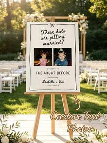 Customizable Wedding Welcome Sign, Elegant Wedding Welcome Board, Customized Photo And Text Poster, Personalized Wall Decor, Personalized Vintage Poster, Wedding Poster, Personalized Name Poster - Multicolor - View 9