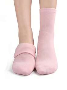 1 Pair Essential Oil Gel Foot Care Socks, Moisturizing Foot Care Kit, Suitable For Dry And Cracked Feet, Reusable Foot Spa Accessory, Softens Rough Skin - Multicolor - View 2