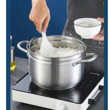 Stainless Steel Steamer Home Use 2026 New Model Glass Lid Soup Pot One-Piece Steamer Rice Cooker - View 9