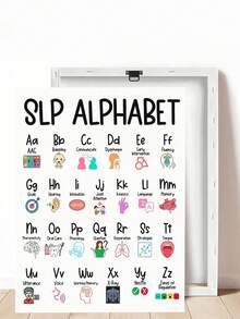 1pc Letter Wall Art Canvas Print, Wall Decor, Suitable For Home Office, Bedroom, Living Room, Classic Modern Style, Educational Wall Decor, Halloween Christmas Decoration, Christmas Gift For Her/Him, Back To School Wall Decor, Framed/Unframed - 1pc - View 11