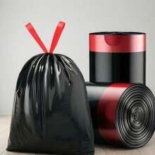 100pcs Black Roll Disposable Trash Bags, Puncture-Resistant & Tear-Proof, Easy-Pull Design For Quick Disposal, Home, Kitchen, Wet Food Waste, Dorm, Apartment, Bedroom, Store, Office Waste Sorting & Storage, Practical Mother's Day Home Life Gift - A - View 2