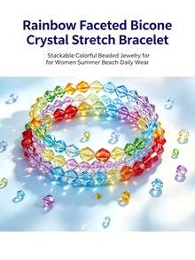 6mm Rhombus Pointed Crystal Glass Loose Beads For Jewelry DIY Making Spacer Beads - Multicolor - View 9