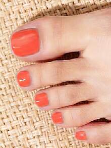 Solid Color Gel Toe Nail Stickers Waterproof European & American Minimalist UV Cured Gel Nail Wraps - Red - View 4