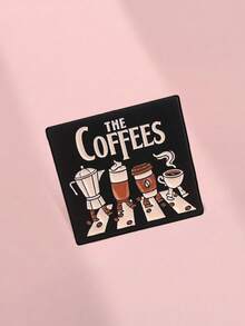 1pc Cartoon Coffee Pattern Brooch, Fun Metal Badge, Creative Decorative Brooch, Suitable For Backpacks, Suitable For Men And Women Daily Wear - Multicolor - View 6