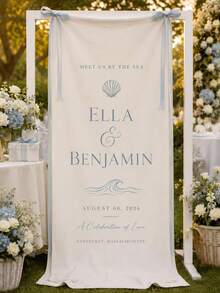 Customized Wedding Welcome Sign, Personalized Wedding Fabric Welcome Sign, Bohemian Wedding Fabric Welcome Sign, Personalized Party Decoration - Multicolor - View 6