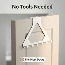 1pc Thickened ABS Door Back Hook Rack, Triangular Structure Stable And Durable, Hang Clothes Bags Keys Hats, Suitable For Small Space Storage, Solve Space Shortage, Door Back Storage Rack - Multicolor - View 6