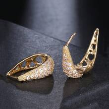 1 Pair Fashionable Elegant Cubic Zirconia Earrings Suitable For Women's Daily, Party And Holiday Wear - White Gold - View 7