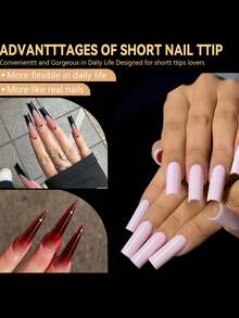 OBP C & G OBP Tips para Uñas Extra Largas 250 Piezas, 10 Tamaños, Uñas Postizas Transparentes Preformadas, Punta Stiletto, Coffin o Square, Extensión de Uñas para Gel UV, Acrílico, Polygel y Manicure Profesional - Stiletto Extra Largo (MOA-02) - Ver 4