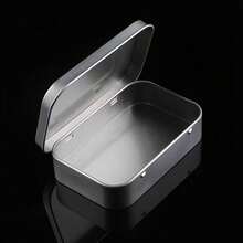 2/1pc Traditional Aluminum Storage Box With Lid, Portable Rectangular Metal Container For Organizing Small Items And Gift Cards, Flip Top, Clamshell Lid, Silver Rectangular Cigarette Box For USB Drive - Multicolor - View 5