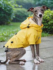 PETCIRCLE 1PC Pet Raincoat For Small Dogs, Puppies And Cats, Simple Solid Color Windproof And Waterproof Daily Walking With Hood - Yellow - Yellow - View 2