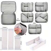 Caja de herramientas/Bolsa de almacenamiento para peluquería (Adecuada para cortadoras eléctricas, tijeras, peines, secadores de pelo y diversos suministros & accesorios de peluquería), Conjunto de accesorios de peluquería profesional, Adecuado para viajes y uso en salones de belleza - Negro - Ver 6