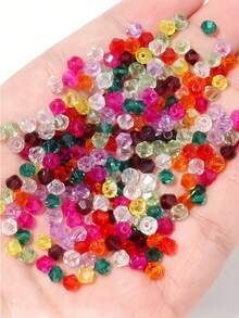 6mm Rhombus Pointed Crystal Glass Loose Beads For Jewelry DIY Making Spacer Beads - Multicolor - View 7