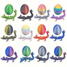 2pcs/4pcs/10pcs 3D Printed 1pc Movable Dragon Figurine And 1pc Egg That Can Open To Store Small Dragon, Exquisite Design, Durable Decoration, Delicate Texture Fantasy Collectible, Carefully Crafted (Random Color) - Multicolor - View 7