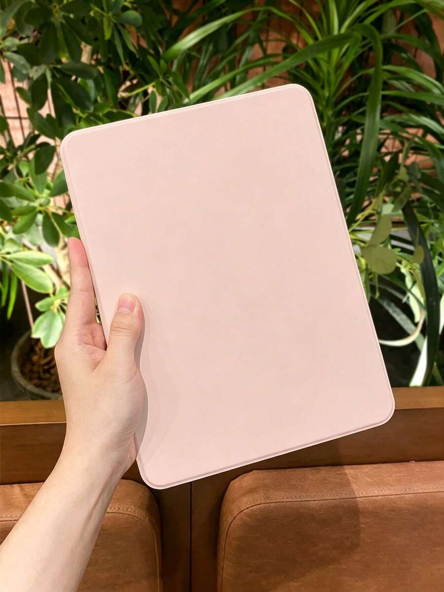 Pink 360° Rotating Tablet Protective Case | Pen Slot Design | Acrylic Transparent Back + Soft TPU Shock-Absorbing Frame | Magnetic Flip Cover With Auto Sleep/Wake | Multi-Angle Adjustable Stand | Compatible With IPad, 9th Gen Protective Case, 10th Gen Protective Case, Accessories, A16 11-Inch Protective Case, Pink Protective Case - Multicolor - View 1