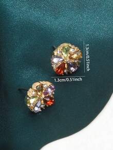 1 Pair Summer Transparent Versatile Geometric Hong Kong Style Ins Exquisite Small Earrings - Multicolor - View 4