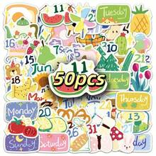 50pcs Summer Planner Doodle Stickers Ins Style Hand-Drawn Cold Drink & Floral Pattern Die-Cut Stickers DIY Planner Card Cup Notebook Luggage Decoration Stickers Back To School Essential Cute Stickers Halloween Back To School - Multicolor - View 9