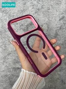 KOOLIFE 奢華防震防摔磁吸 3 合 1 配色透明壓克力 Apple 手機殼，適用於 Phone18pro/18pro Max/17ProMax、16ProMax、15ProMax、14ProMax、13ProMax、17Pro、16Pro、15Pro、14Pro、13Pro、17、16、15、14、13/11/12pro Max；適合春季週年禮物、生日禮物、畢業禮物、男友/女友生日禮物，男女皆宜 - 櫻桃紅 - 查看 9