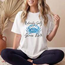 Camiseta Comfort Colours, Camiseta con diseño de cangrejo, Camiseta con diseño de playa costera, Camiseta de agua salada, Camiseta unisex, Camiseta de playa, Regalo para vacaciones - Blanco - Ver 1