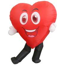 Halloween Christmas Party Smiling Face Heart Inflatable Costume, Unisex Inflatable Costume, Holiday Personalized Outfit Inflatable Costume, Blower Included, Battery Not Included - Heart Smile - View 5