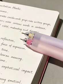 1/5/10pcs Yellow & Purple Duo" Quick-Drying Retractable Gel Pen With Needle Tip And Soft Grip – Stylish Student Pen Ideal For Heavy Writing/Practice - C - View 4