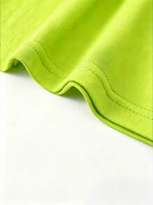 Basic Gym Performance Tee, Oversized Heavyweight Breathable Cotton, Summer Workout Shirt For Men - 螢光綠 - 查看 6