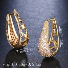 1 Pair Fashionable Elegant Cubic Zirconia Earrings Suitable For Women's Daily, Party And Holiday Wear - White Gold - View 4