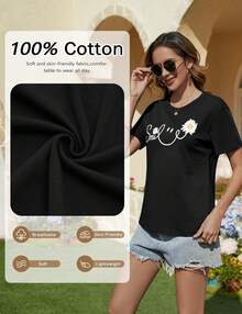 Women T-Shirts - 黑色 - 查看 4