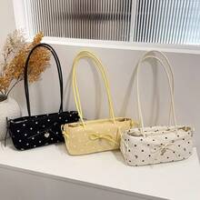 BAILEE A Stylish, Minimalist, And Cute Shoulder Bag With A Dot Pattern, A Bow-Shaped Heart Charm, Perfect For Outfits And As A Gift Option. - Multicolor - View 9