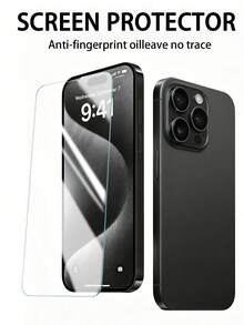 3片裝 9D 全螢幕 HD 鋼化玻璃螢幕保護貼，相容 iPhone 系列，窄黑邊完美貼合，防刮防震防油防指紋透明螢幕膜，適合女性，相容 iPhone 17 ProMax/17 Pro/Air/16 ProMax/16 Pro/16/15 ProMax/15 Pro/15/14 ProMax/14 Pro/14/13/12/11[16e，防水保護殼，手機螢幕保護貼，灰色，生日，17 Pro 保護殼，放大鏡] - 無色 - 查看 2