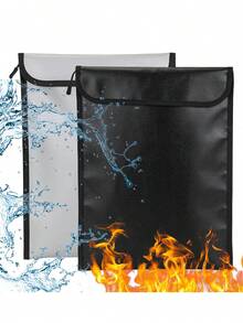 1 PC Faraday Bag Fireproof Waterproof Document Bag RFID Blocker Bag For Phone Passport Credit Card, Anti-Theft Pouch - 灰色 - 查看 2