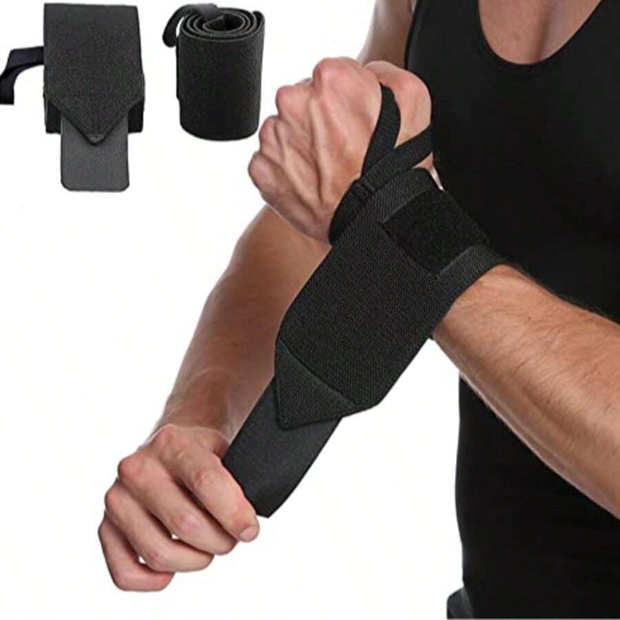 SUJAYU Wrist Support Band 1pc Weightlifting Wrist Strap Wrist Support Band Wrist Weight Strap Carpal Tunnel Syndrome Wrist Support Fitness Training Wrist Support Men's Fitness Accessory (Black) - A - View 1