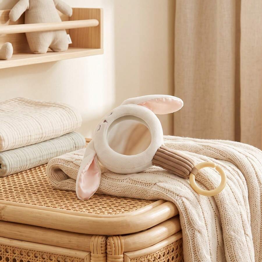 Cermin Genggam Bayi Boneka Kelinci Putih, Mainan Kognisi Emosional Bayi, Lembut dan Mudah Digenggam, Mainan Cermin Genggam Bayi, Cocok untuk Bayi Baru Lahir, Hewan Lucu, Cermin Kesadaran Diri, Mainan Bayi Ringan, Cocok untuk Bayi yang Tumbuh Gigi, Pilihan Hadiah Bulan Purnama - MultiWarna - View 1