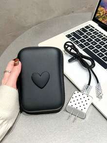 Stylish Black Heart + Storage Bag