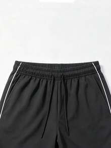 Men's Spring/Summer Casual Loose Straight Leg Fashion Sports Sweatpants - Black - View 6