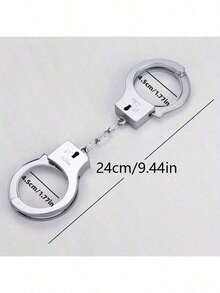1 Set Silver Plastic Handcuffs, Suitable For Halloween And Party Costumes, Durable Cosplay Performance Handcuffs - Multiple Styles - View 4