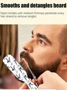 1pc Unisex Plastic Hair Brush/Beard Brush Smooth Detangling Soft Bristle Styling Comb Fragrance-Free Professional Hairdressing Comb Suitable For Creating Smooth Ponytails, Braids And Beard Styles Shapeable Portable Durable No Power Required Ideal Hair Accessory Tool For Men And Women Recommended As Christmas Gift - Multicolor - View 9