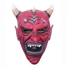 Halloween Horror Latex Mask Collection Mask Pumpkin Smiling Ghost Face Mask Red Devil Satan Horns Mask Curse Style White Hair Female Ghost Witch Mask Bar Party COS Performance Props - View 12