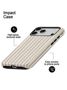 Casing Ponsel Bermotif Garis Koolife Terbuat dari Bahan TPU, dengan Permukaan Halus dan Keras yang Tahan Gores, Tahan Lama, dan Tahan Benturan. Produk ini merupakan pilihan hadiah yang sangat baik dan kompatibel dengan model 11, 12, 13, 14, 15, 16, 17, 18 (termasuk versi Pro dan Pro Max). - Aprikot - View 4
