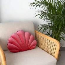 Ins Style Plush Shell-Shaped Throw Pillow, Soft Macaron Solid Color Fan-Shaped Cushion, Living Room Sofa Bay Window Atmosphere Decorative Pillow, Office Long-Sitting Lumbar Support Soft Pad, Ocean Theme B&B Hotel Aquarium Backdrop Decor Ornament, Girly Soft Plush Shell Bed Headrest Backrest, Multiple Colors Available, Home Decor Gift, Ideal Gift Choice - Multiple Styles - View 11