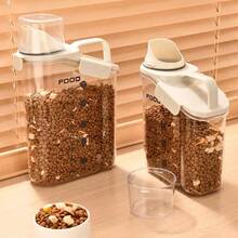 Moisture-Proof Airtight Grain & Rice Storage Bin, Pet Food Storage Container With Easy Pour & Easy Fill Opening, Transparent Dog & Cat Food Storage Box, Pest-Proof Sealed Dispenser, Keeps Pet Kibble Fresh, Pet Supplies - Large - View 7