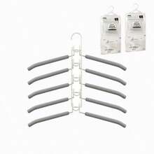 5pcs Metal Thickened Space-Saving Hangers, 5-In-1 Multi-Layer Design, Clothes Hangers, Dorm Essentials, Space-Saving Hangers With Non-Slip Foam Pads, Suitable For Coats, Sweaters, Suits And T-Shirts - Multicolor - View 13