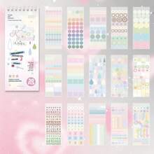 JotBox Colorist's Notebook Sticker Book, Light Vintage Style, Polka Dot, Highlight Marker, Star, Basic Scrapbook Material Stickers - Colorist's Notes - View 15