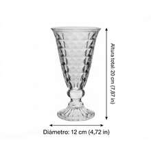 20cm Clear Glass Vase With Diamond Relief, Decorative Crystal Vase For Living Room Table, Elegant Centerpiece For Fresh Flowers And Home Decor - 1PC - View 11