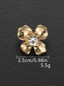 10pcs/Pack Flower Rhinestone Studded Personalized Elegant Metal Buttons, Decorative Buttons For Coats, Sweaters, Uniforms, Jackets, Suits, Cuffs, Collars, DIY Bags, Gifts, Gift Boxes, Handicrafts - Multicolor - View 10