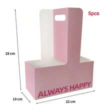 5pcs Coffee Handheld Flower Box, Milk Tea Takeout Box, Fresh Flower Packaging Box, Foldable Gift Box, Baking Cake Flower Box, Holiday Party Gift Packaging Bag - Gift Bags - View 16