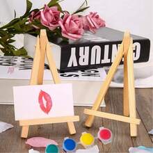 10pcs Mini Wooden Desktop Easel Set, Suitable For Displaying Wedding Place Cards, Party Table Numbers, Photos And Signs, No Assembly Required, Foldable - A - View 2
