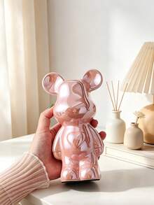 1pc Heart-Shaped Ceramic Bear, Luxury Home Decor Cartoon Teddy Bear Action Figure, High-End Ceramic Light Luxury Living Room Wine Cabinet New Soft Decoration Ornament, Exquisite Gift, Suitable For Party/Birthday/Christmas - M511 - View 10