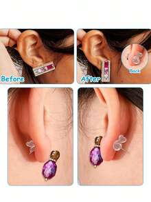4/8/10/12/14pcs Rubber Earring Backs, Silicone Anti-Drop Anti-Clogging Ear Plugs, Earring Backs, Suitable For Hook Earrings, Earrings And Ear Lobe Replacement Parts (Upgraded Air Cushion Version) - Upgraded Version - View 6
